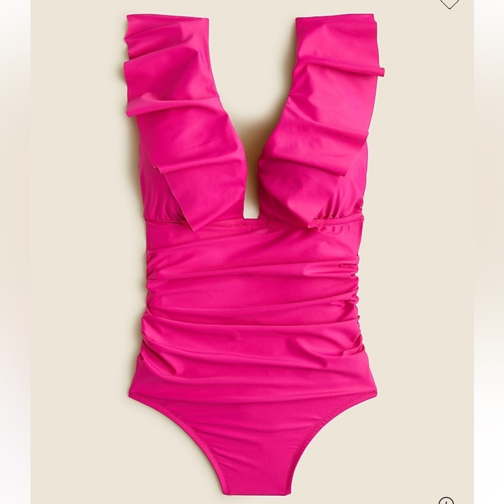 J. Crew Ruched ruffle one-piece swimsuit, size 22, NWT